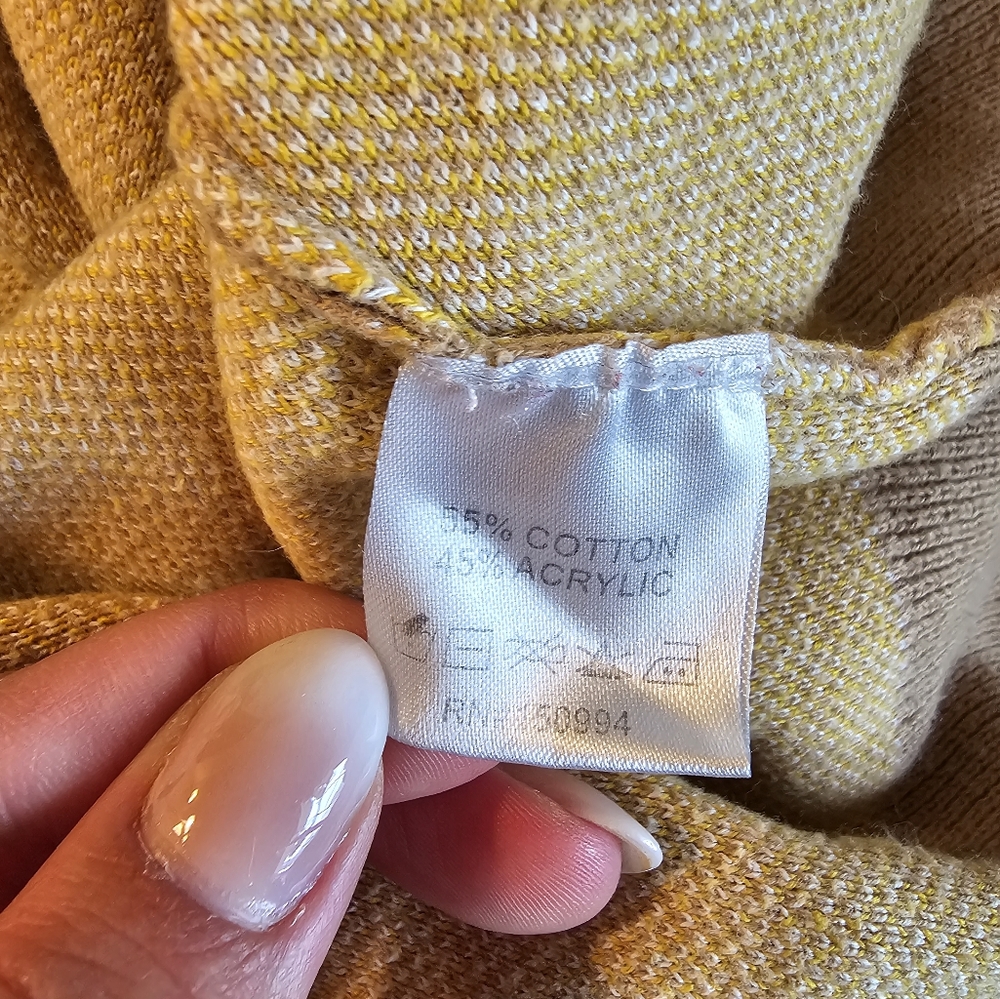 This shirt is tan color white yellow flowers The shirt is in good condition - Picture 2 of 4
